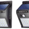 Соларна лампа 20 led 2 броя за стена с датчик за движение