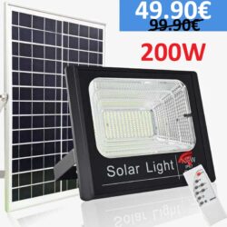 Соларна лампа 200W Соларен LED прожектор с отделен панел