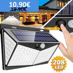 Соларна лампа 208 LED водоустойчива градинска лампа