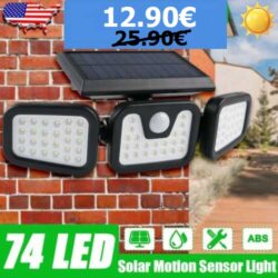 Соларен прожектор 74 LED с 3 режима и PIR сензор за движение