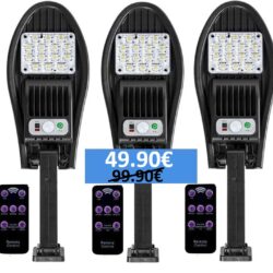 Соларна лампа 100W ЕК-026A 5 броя със стойка и дистанционно