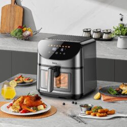 Фритюрник с горещ въздух 8л 1700W Hoco HE21, сензорен екран и прозорец - Image 7