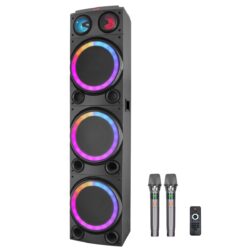 Караоке тонколона 2000W ЕК-1318 ХВ 3 х 10" и 2 x tweeter с 2 безжични микрофона