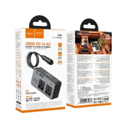 Инвертор за кола 200W Hoco Z66 с 2 порта PD66W/1C2A - Image 3