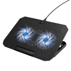 Начало 17 Охладител за лаптоп Hoco GA4 2 x USB A LED с регулируема стойка