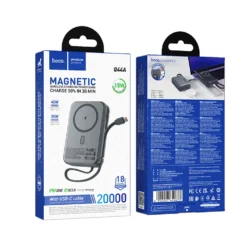 Преносима батерия MagSafe 20000 mAh Hoco Q44A 45W, черна - Image 4